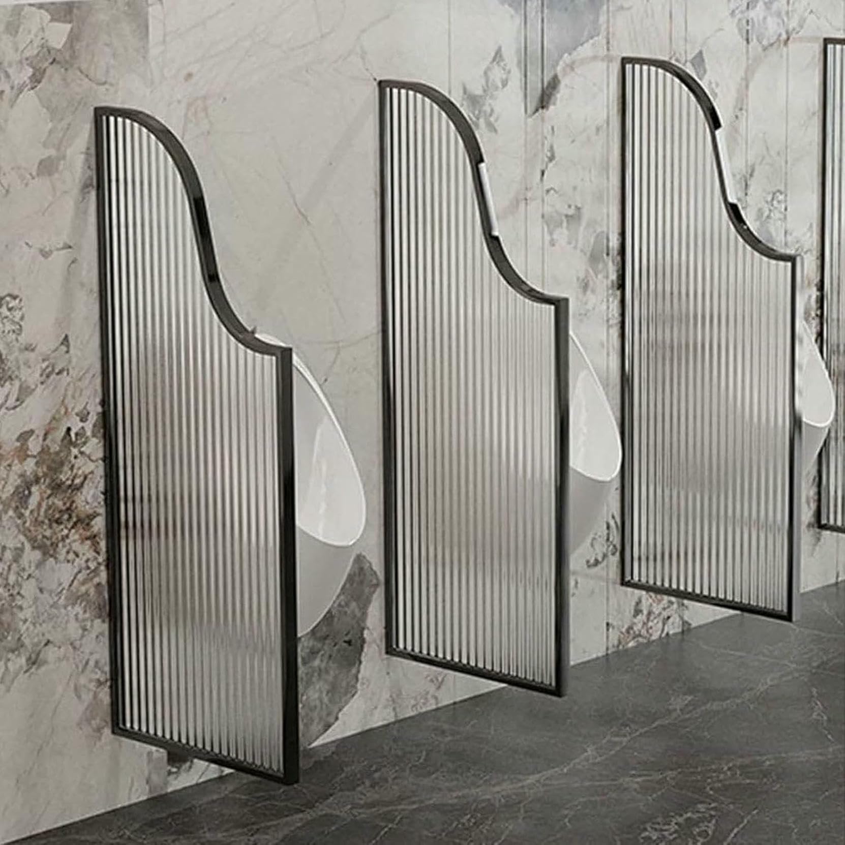 GTHTUHFD Urinal Privacy Screen Partition, Public Health Divider For Schools And Public Restrooms, Men‘S Urinal Partition For Enhanced Privacy And Hygiene,Black-3pcs