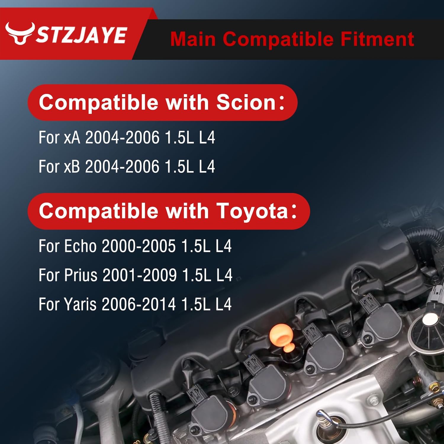 UF316 Ignition Coil & Iridium Spark Plug Set of 4 Compatible with Scion xA 2004 2005 2006, for Toyota Echo 2000 2001 2002 2003 2004 2005,for Prius 2001-2009 for Yaris 2006-2014 1.5L L4