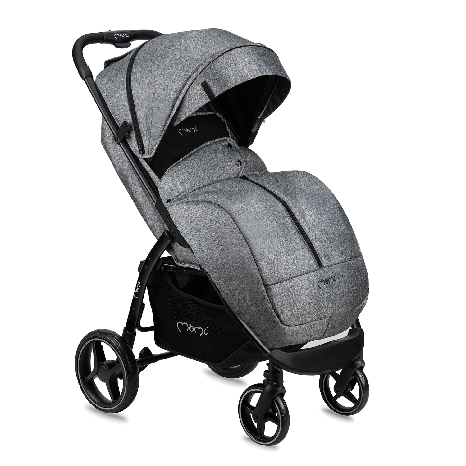 MoMi MIYA EVA Kinder-Buggy Kinderwagen ab 6. Monat bis 22 kg 5-Punkt-Sicherheitsgurt Einkaufskorb Fußsack Getränkehalterung Regenschutz Insektenschutz