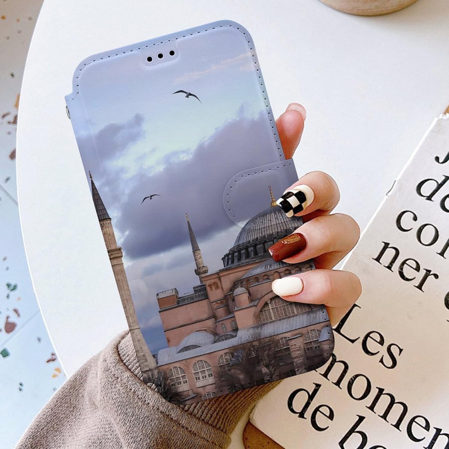 Hagia Sophia Istanbul Turkiye Compatible with iPhone 16/16 Plus/16 Pro/16 Pro Max/16 E Case Phone Wallet Card Holder Flip Cover with Wrist Strap