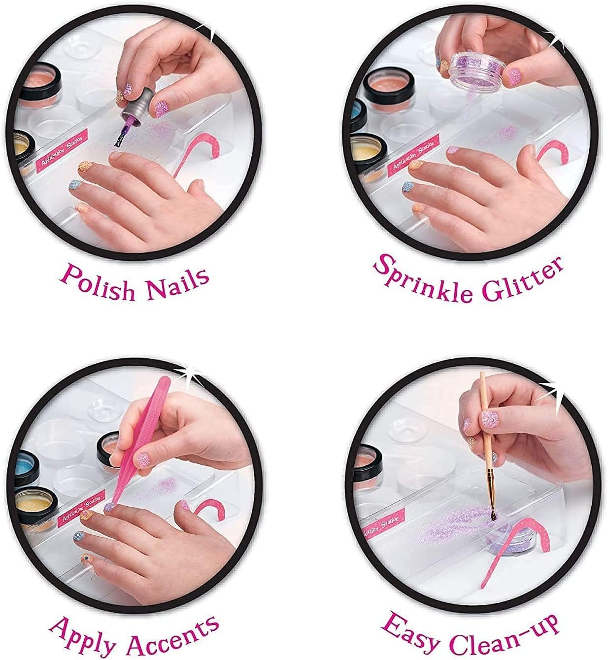 Ixora Nail Art Studio, Nail Salon Glitter Set, salon game at home and throw Glitter Accents Nail Art Party Nail Care Essentials- Girls 5 Years Old 4