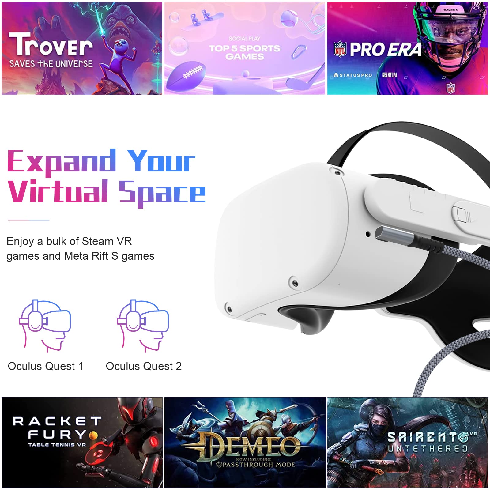 その他  Quest2 Amazon.com: Arzweyk Replacement Link Cable for Quest 2 Cord