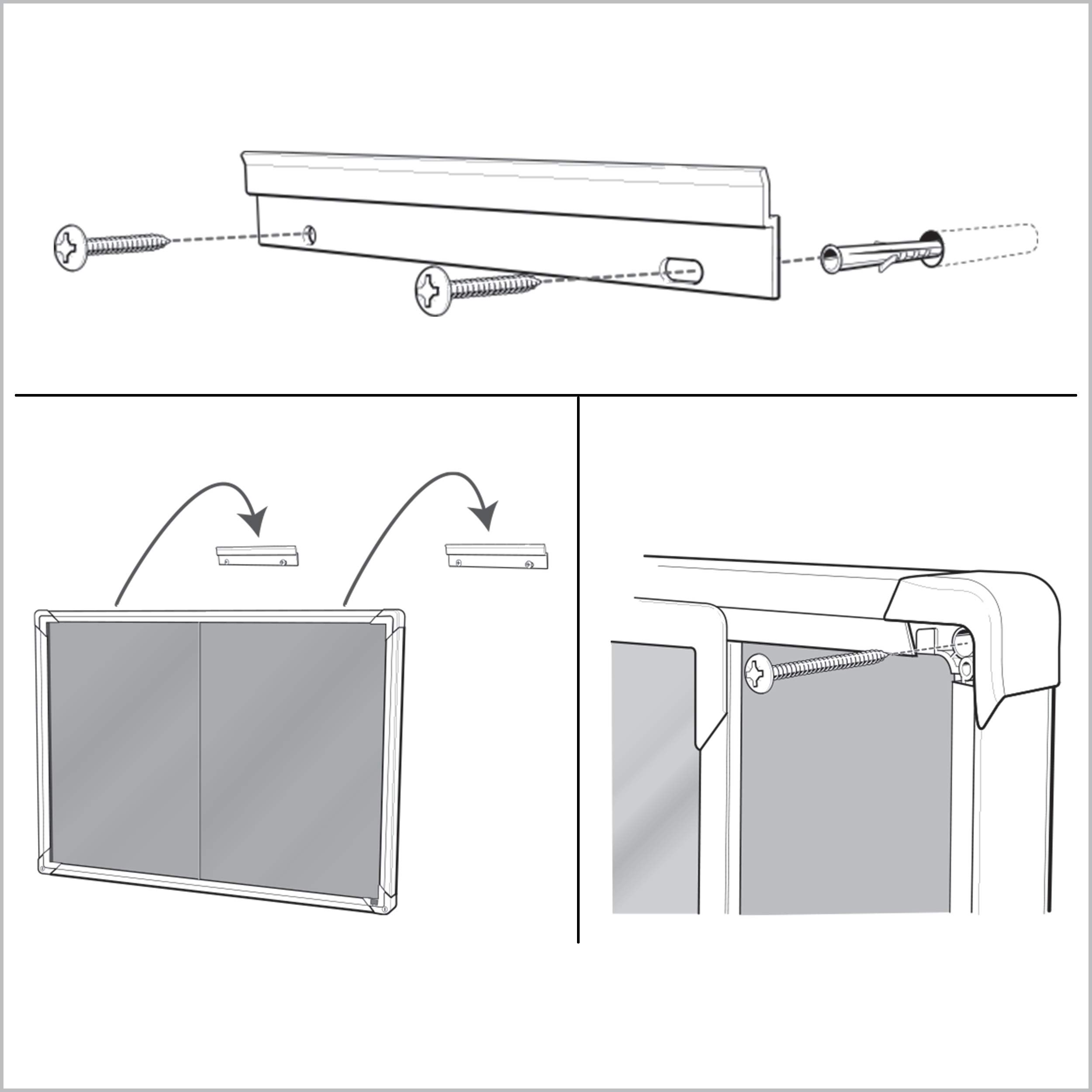 Nobo Bacheca Magnetica ad Ante Scorrevoli con Serratura, 8 x A4, Gamma Premium Plus, Bianco, 1902569