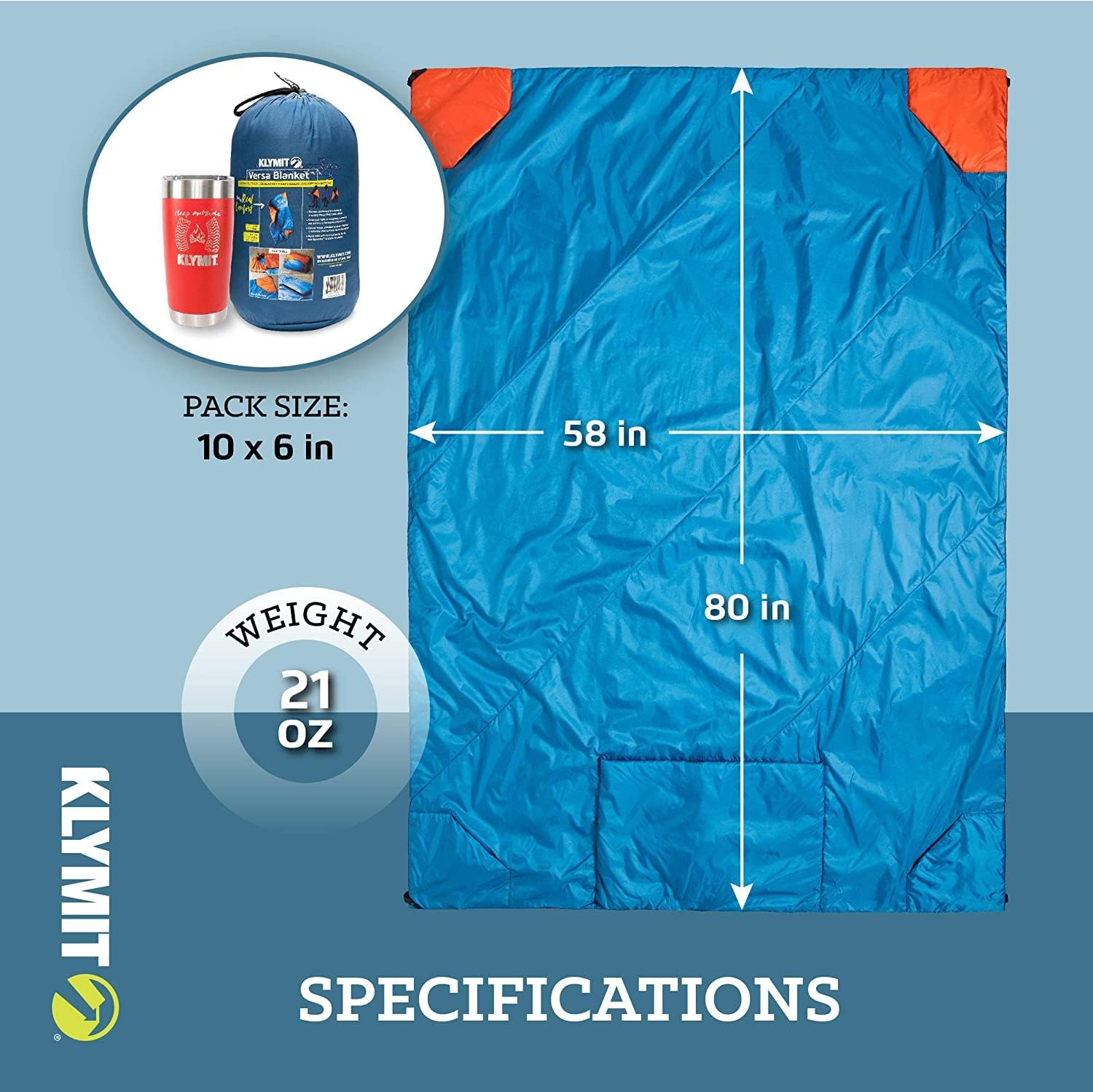 Klymit Versa Packable Camping Blanket & Comforter