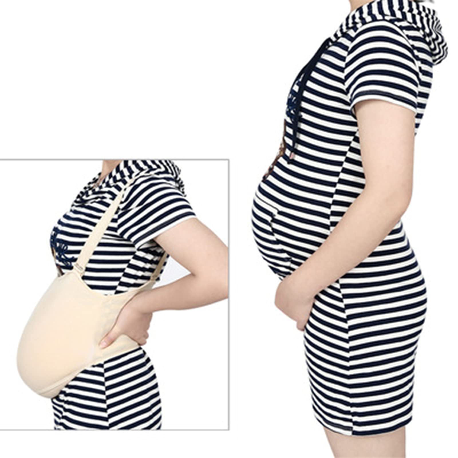 Sztuczny brzuch silikonowy brzuch w ciąży miękki sztuczny brzuch ciążowy do opatrunku krzyżowego Aktor Prop Cosplay,3_4 months