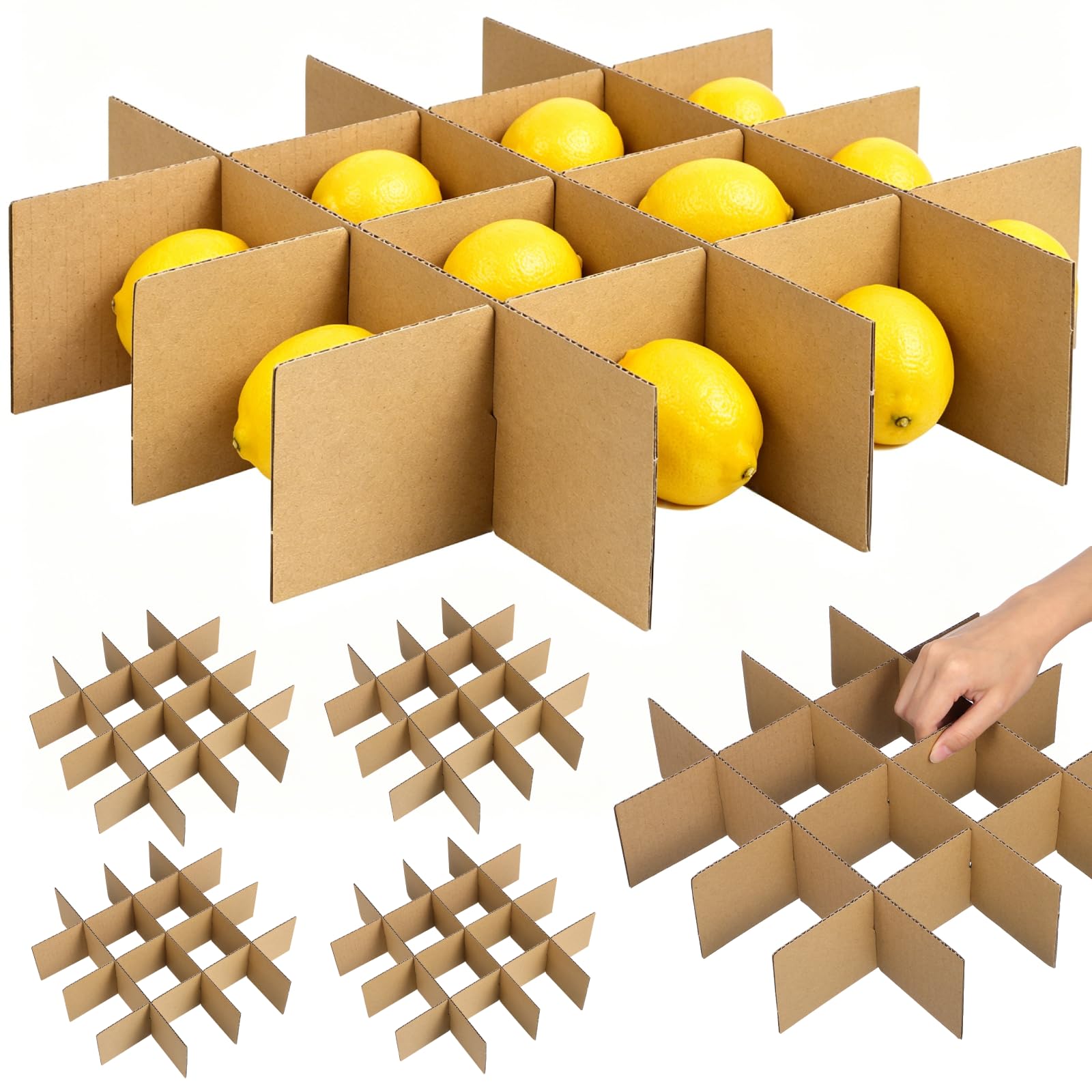 Séparateurs en carton pour boîte de déménagement Ipetboom Kaki 33,5 cm Lot de 6