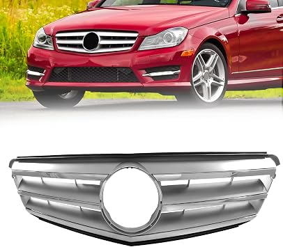 Front Bumper Grille Compatible with 2008-2014 Mercedes Benz W204 C-Class C250 C300 C350