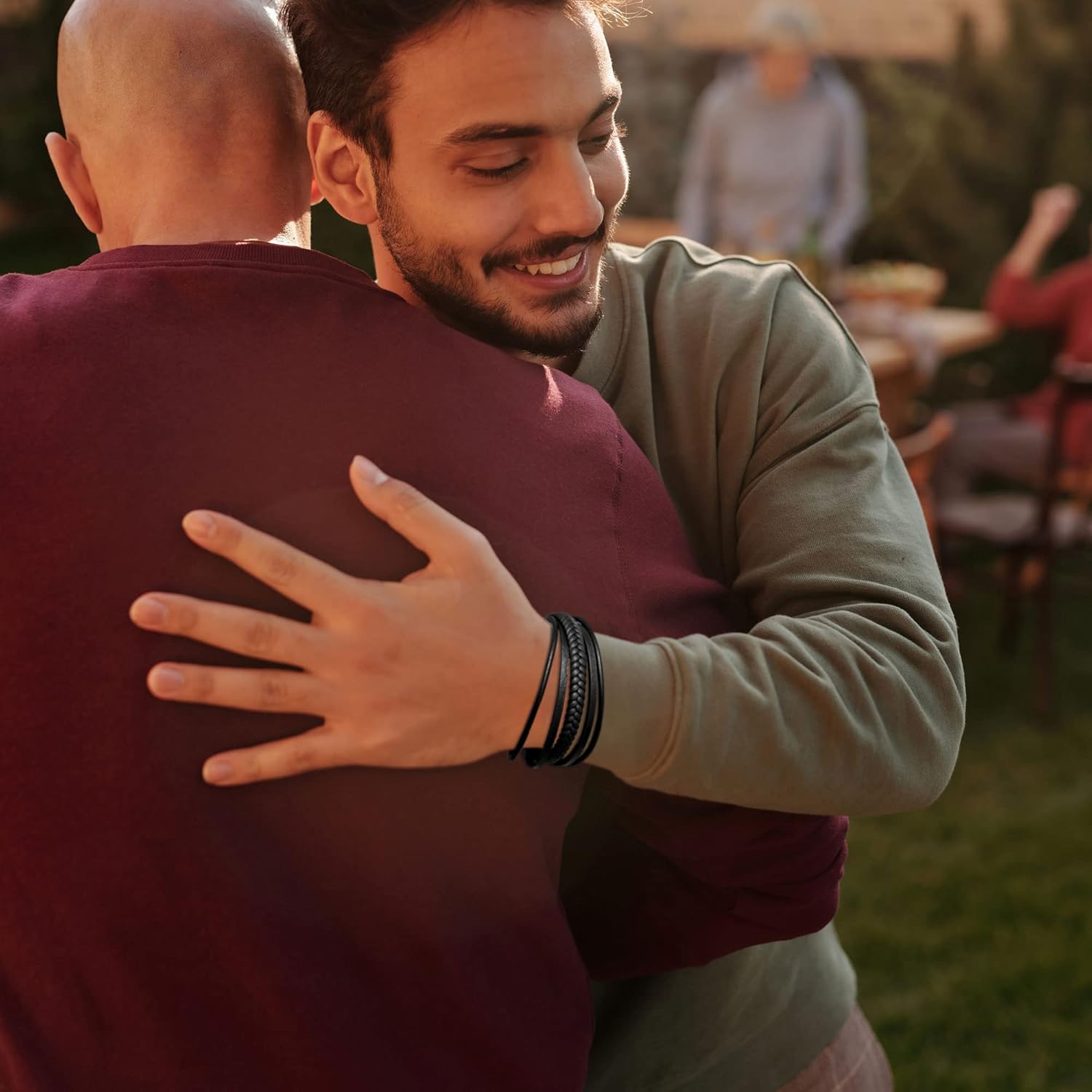 murtoo Mens Leather Bracelet with Clasp Cowhide Multi-Layer Braided Leather Mens Bracelet - Image 6