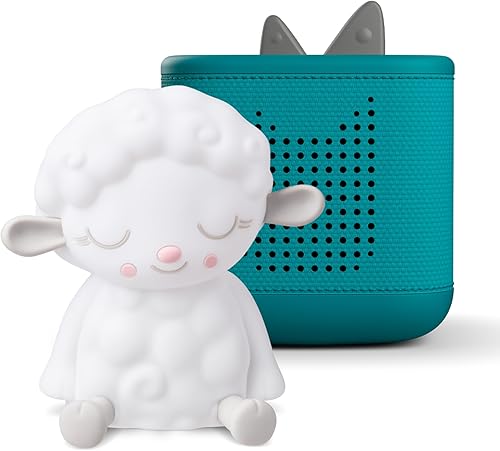 Toniebox - Paquete de 2 reproductores de audio para niños de 1 años en adelante con luz nocturna de ovejas soñolientas, verde azulado tropical