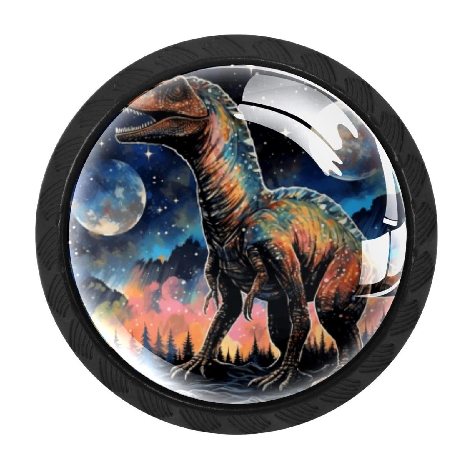 Chenzzzz Multicolored 08 4 Pack Starry Dinosaur Drawer Knob Cabinet Hardware
