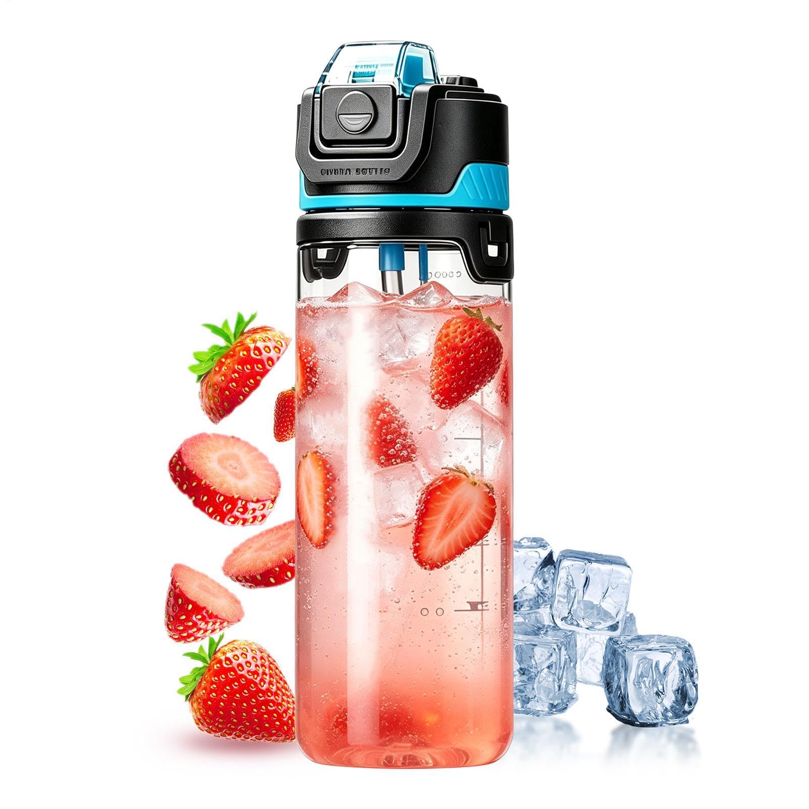 Botella de agua con nebulizador de verano para camping y excursiones