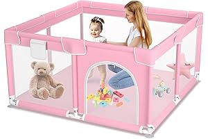 Suposeu Baby Playpen for Baby Girl - Portable, Safe Playpen with Breathable Mesh