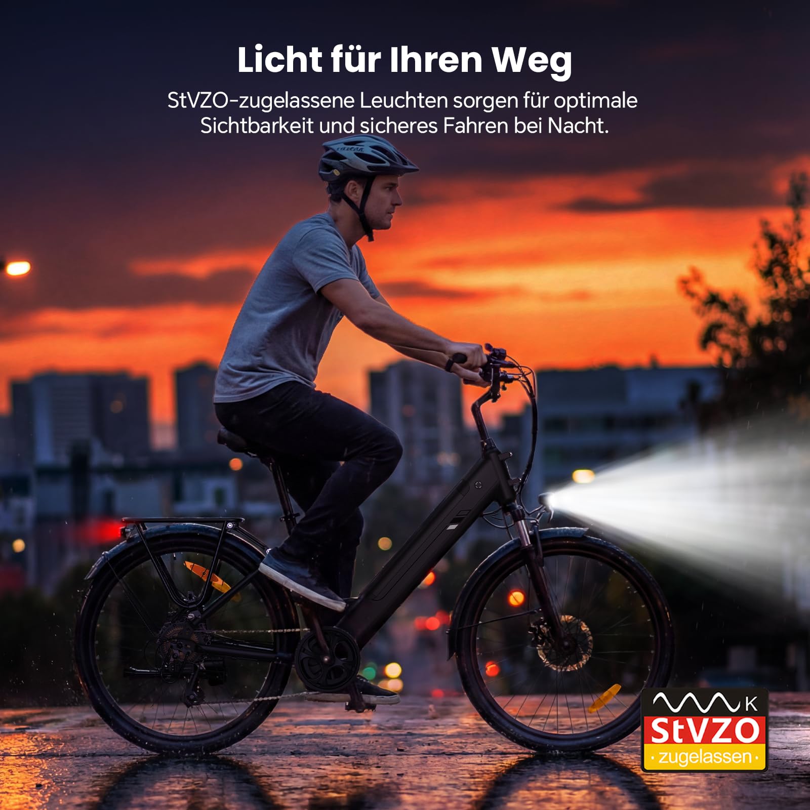 Touroll J2 /J2 ST Pro 26'' E-Bike Damen Herren City Trekkingrad mit Hydraulischen Scheibenbremsen, 250W Motor, 100km Reichweite, Abnehmbarer Akku,7 Gänge, Pedelec E-Citybike für Erwachsene