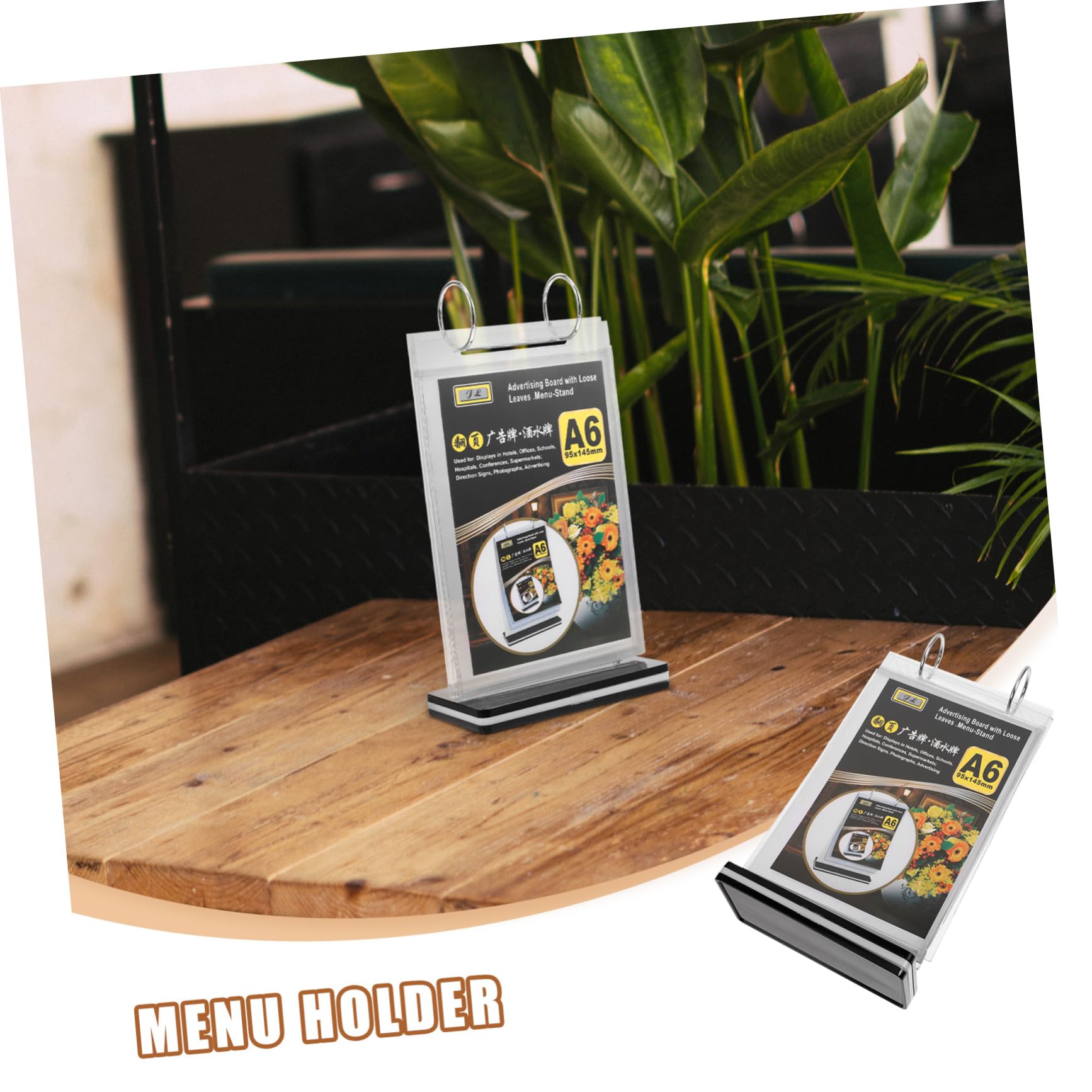 Lurrose 10piezas Soporte De Menú De Mesa Con Base Soporte De Exhibición Para Restaurantes y Eventos Para Carteles y Menús Diseño Ligero y Duradero
