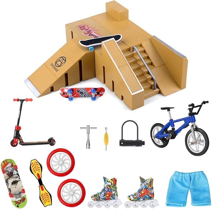 HOMETALL Fingerboard Skatepark Set 5Pcs with 13Pcs Mini