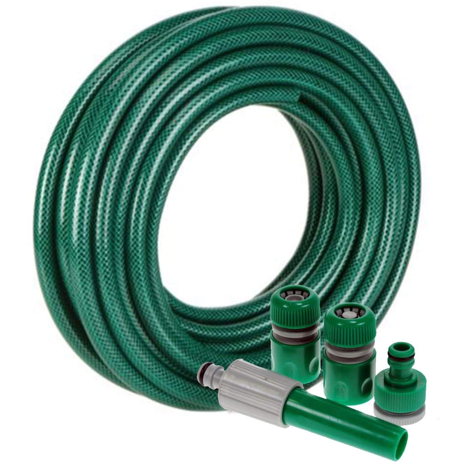 Elitezotec 15 Metre Reinforce Pvc Garden Hose With Spray Nozzle Set