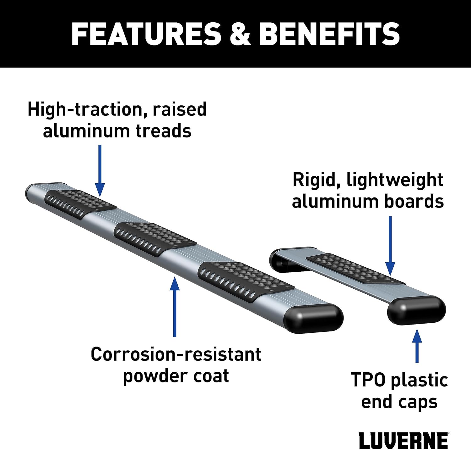 Luverne 583100-571477 O-Mega II 100-Inch, 36-Inch Silver Aluminum Side Steps, Compatible with Select Ram ProMaster