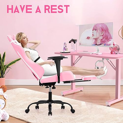 Miniatura 92 de Silla ergonómica para juegos de PC, silla de oficina para computadora, silla giratoria ajustable para videojuegos, silla de carreras con soporte