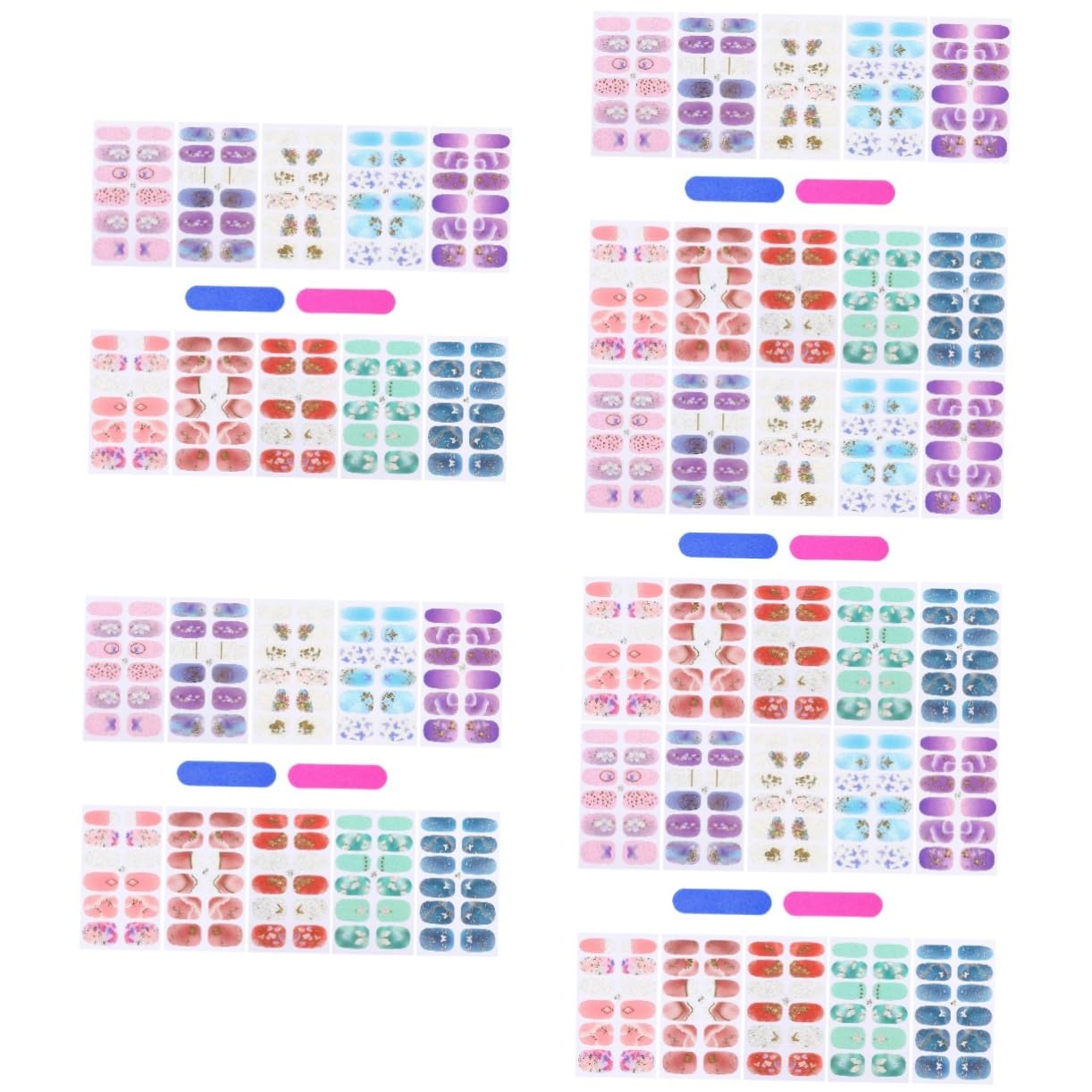 Healvian 5sets Adesivi Per Unghie Gradiente Di Decorazioni Per Unghie Autoadesive Facili Da Applicare e Rimuovere Design Elegante e Delicato Per Manicure Fai Te