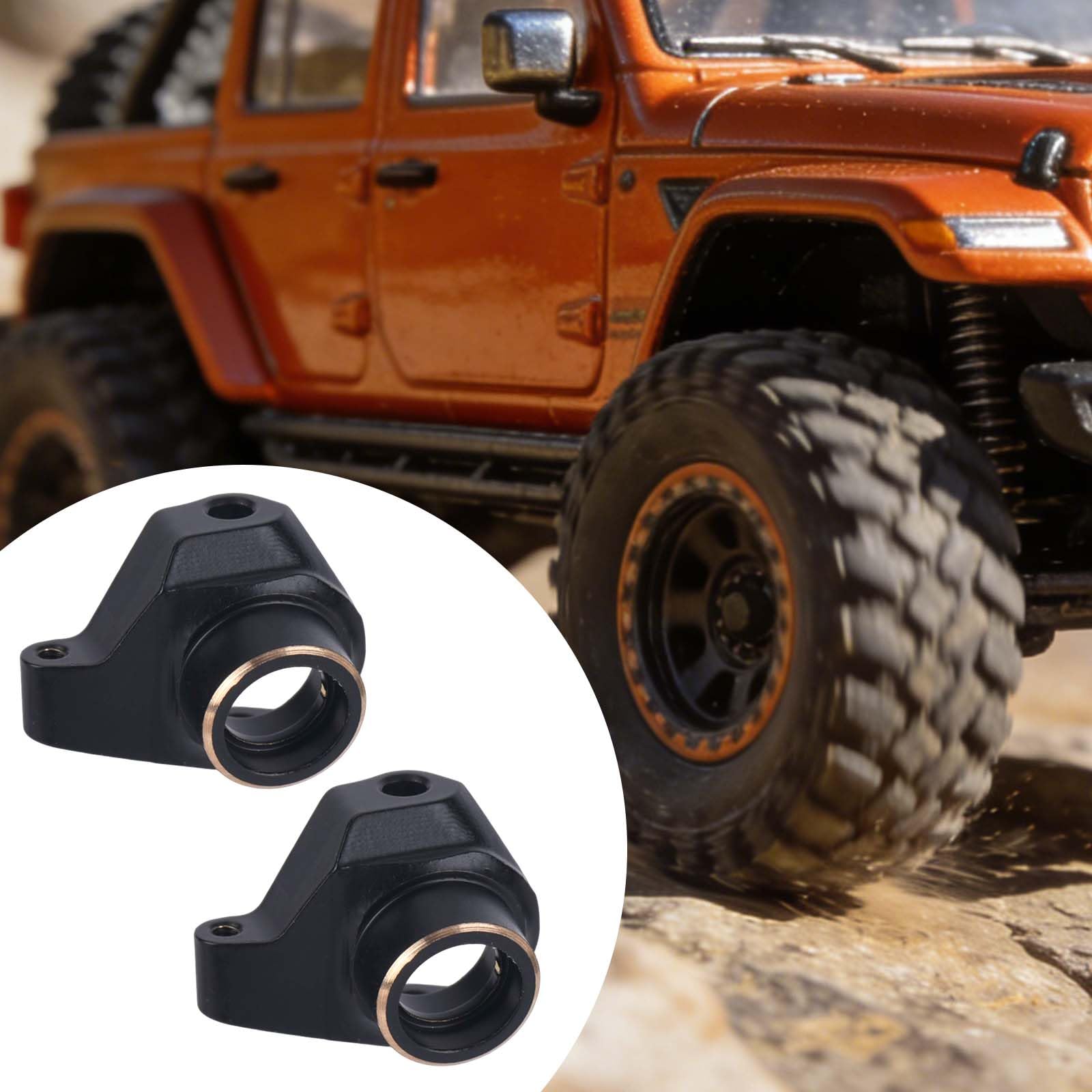 2 Szt. Mosiężnych Zwrotnic z 4 Łożyskami, Części do Modernizacji Mosiężnych Misek Kierownicy Kompatybilne z Modelem Axial Adventure SCX30 RC Crawler w Skali 1/30