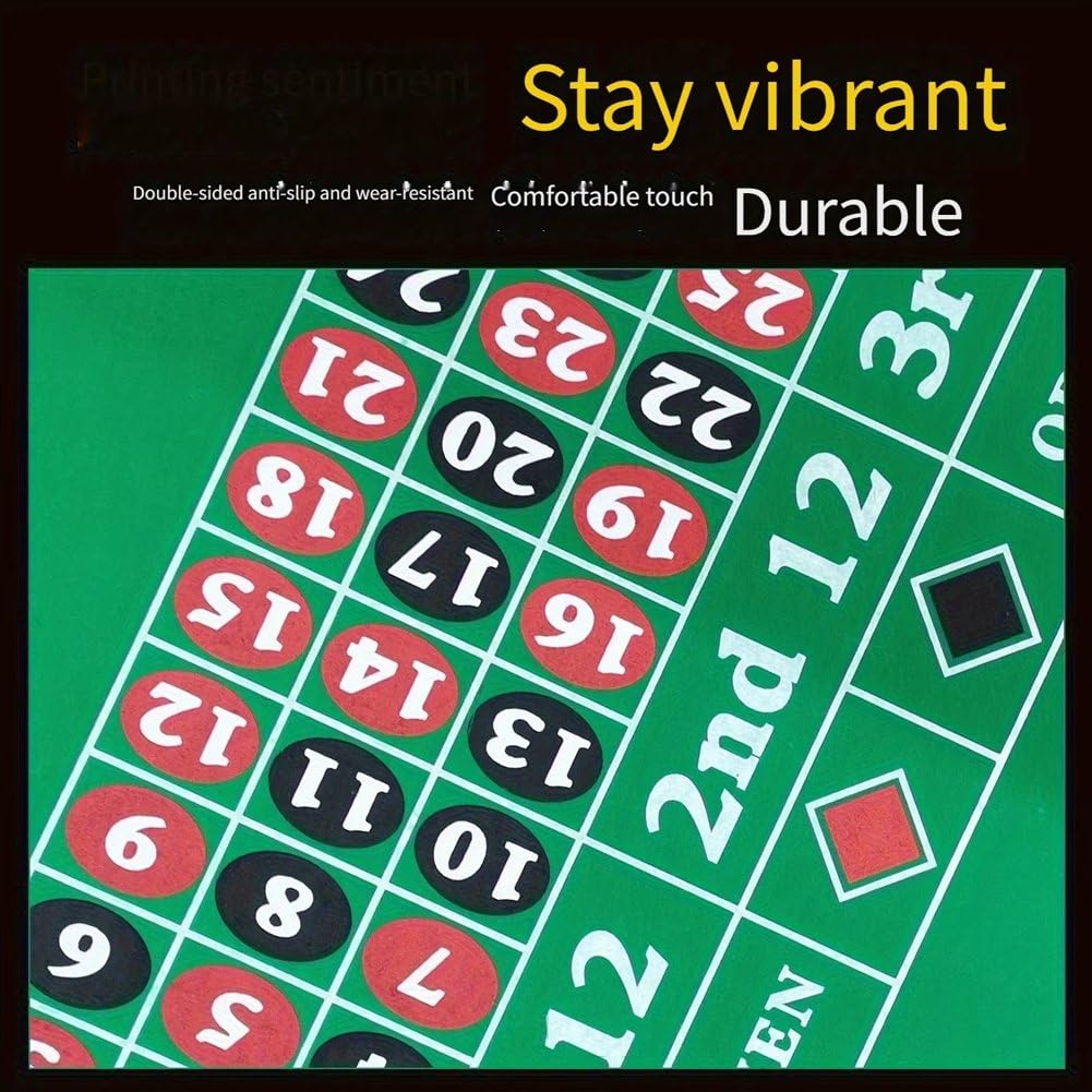 Tapis De Table De Jeu De Casino en Feutre pour Roulette, Tapis De Jetons De Roulette Enroulable, Équipement De Divertissement, Tapis De Jeu De Société