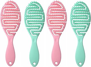 فرشاة شعر متينة على شكل حرف S لتصفيف الشعر الرطب والجاف للرجال (متعددة الألوان) (عبوة من قطعتين)