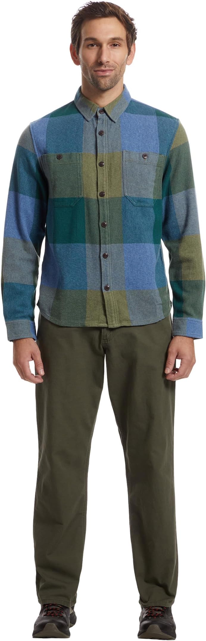 Мужская рубашка L.L.Bean Signature Northwoods Twill Shirt Regular, цвет: Чёрный — фото 5