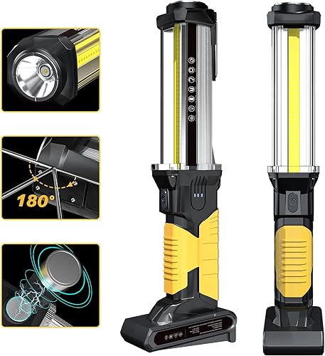 WARSUN LED Work Light 2pack Rechargeable Work Light Portable Flashlight Magnetic 1500 Lumens COB Work Lights Handheld Worklight Outdoors Car