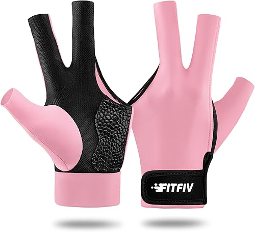 Miniatura 10 de Guante de Billar para Mano Izquierda de 3 Dedos, Costura Doble Duradera, Guante Deportivo de Billar Ajustable de Tallas Populares para Hombres y