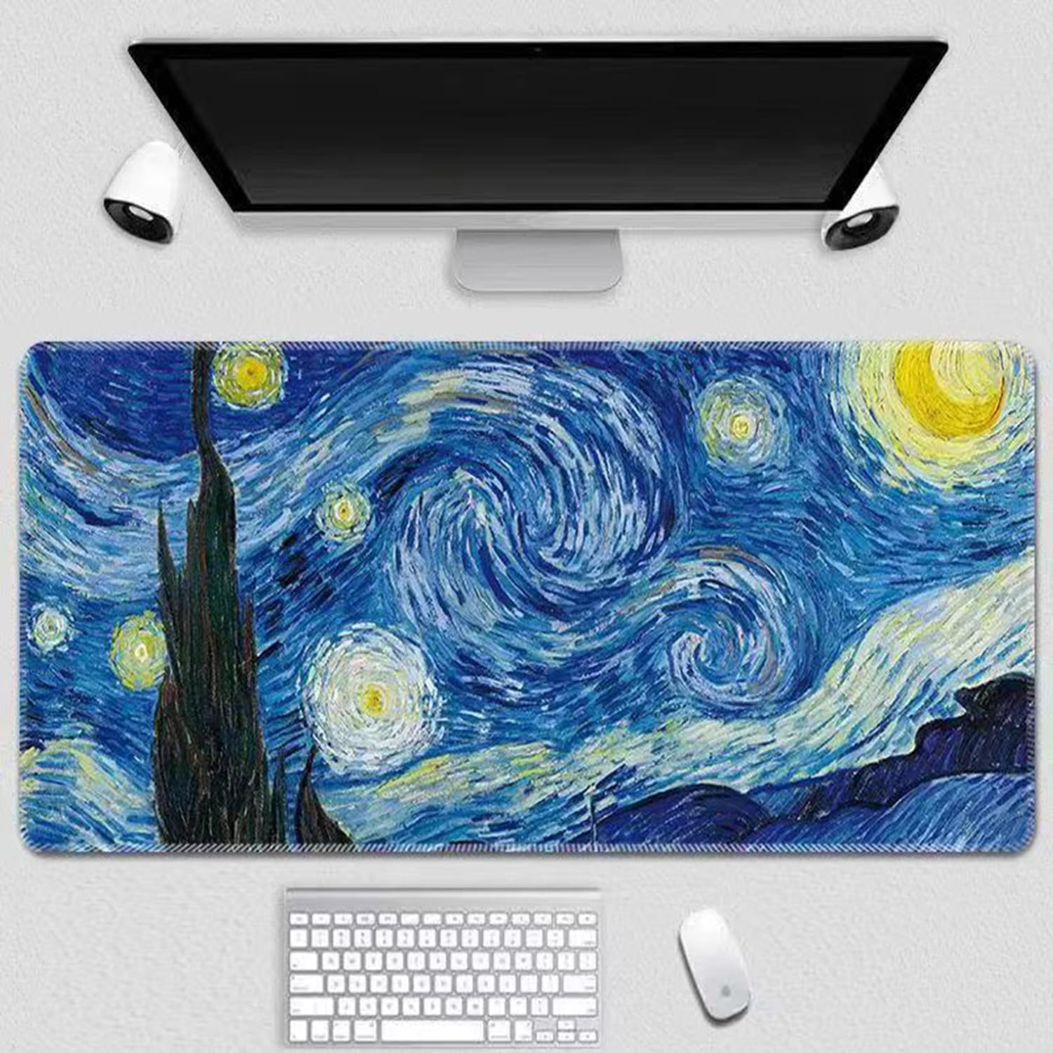 Tapis De Souris Ergonomique Noir Grand Format 100x50 Cm - Avec Repose-poignet - Pour Gaming Et Bureau