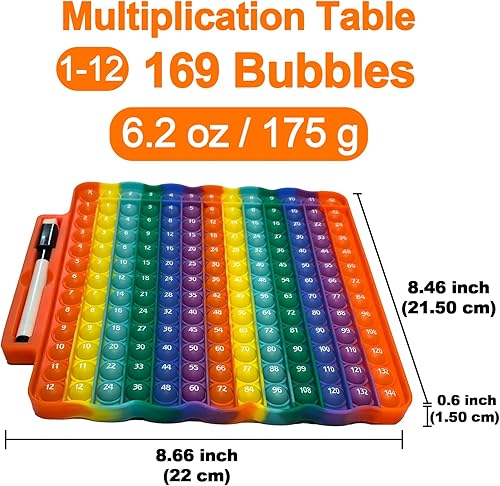 Miniatura 8 de Juguetes para la ansiedad de tabla de multiplicación, juegos de matemáticas para reventar burbujas, regalos para niños, adultos, familia, para