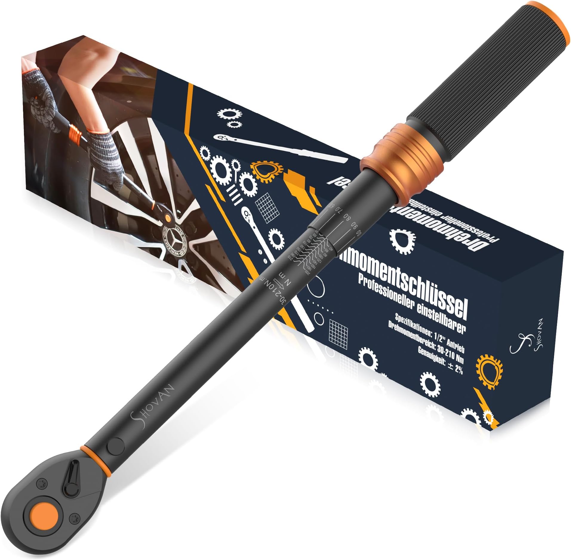 FOURROBBER Drehmomentschlüssel 25-220Nm - 1/2 Zoll Für Auto & Motorrad