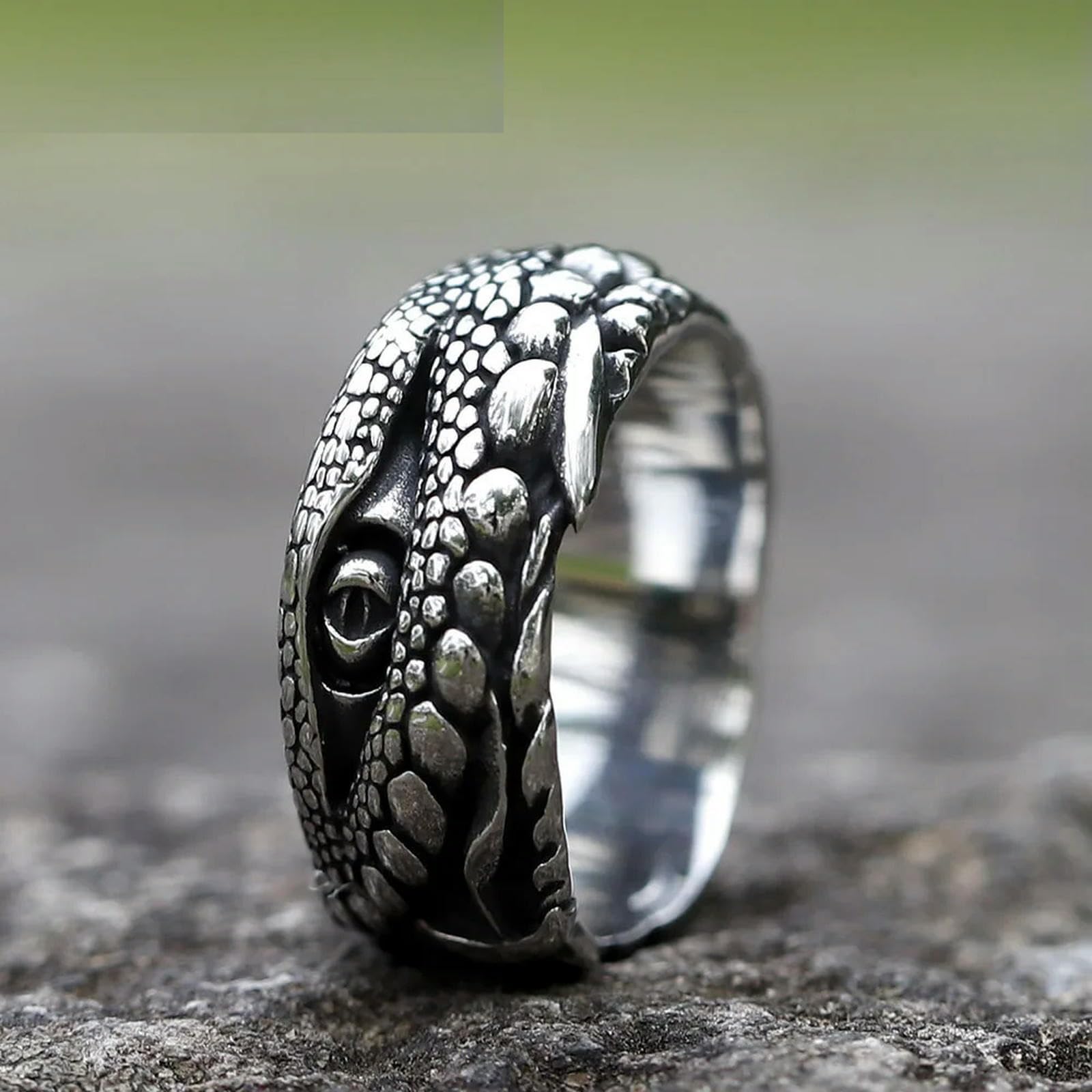 New Men's Rings Crocodile With Eyes Animal Ring For Teens Fashion Jewelry Gift Vintage