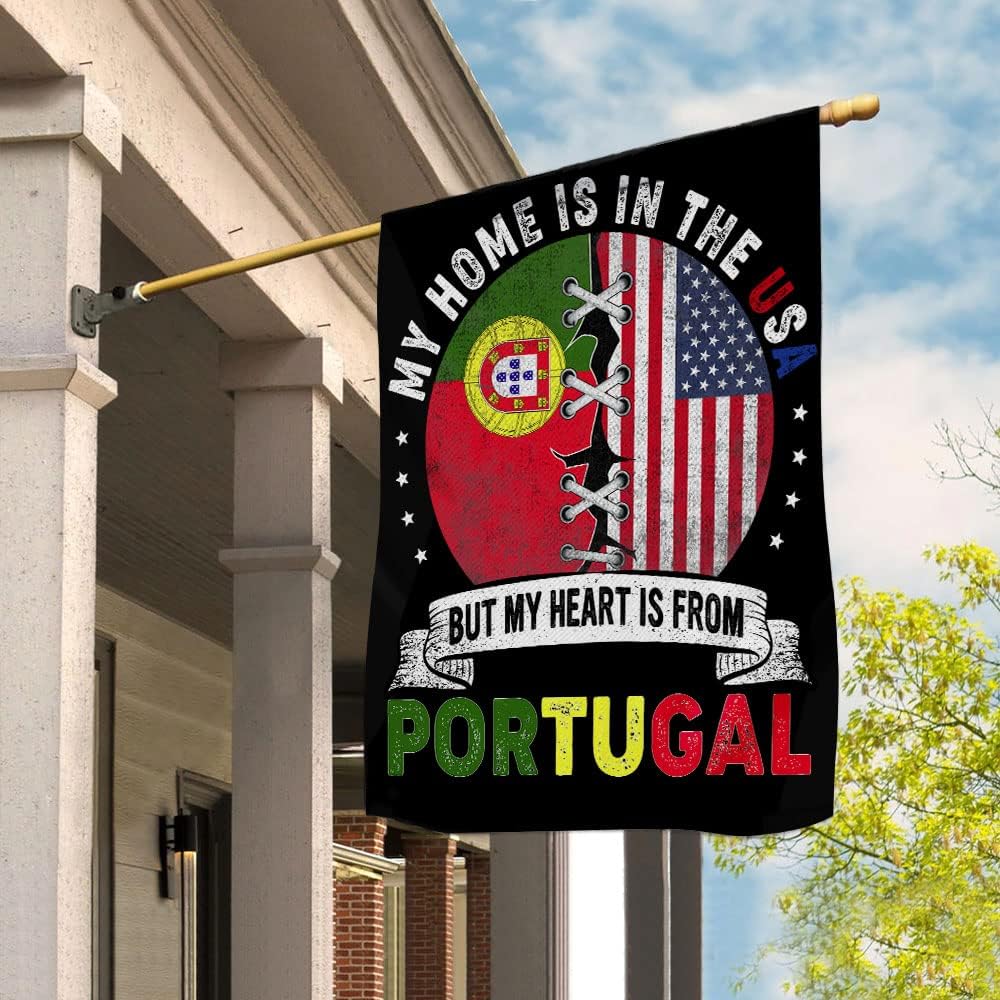 Flag-American Portugal Flag Portuguese Friendship House Flag -USA Flags Premium Polyester-Decorative Indoor Outdoor Flag