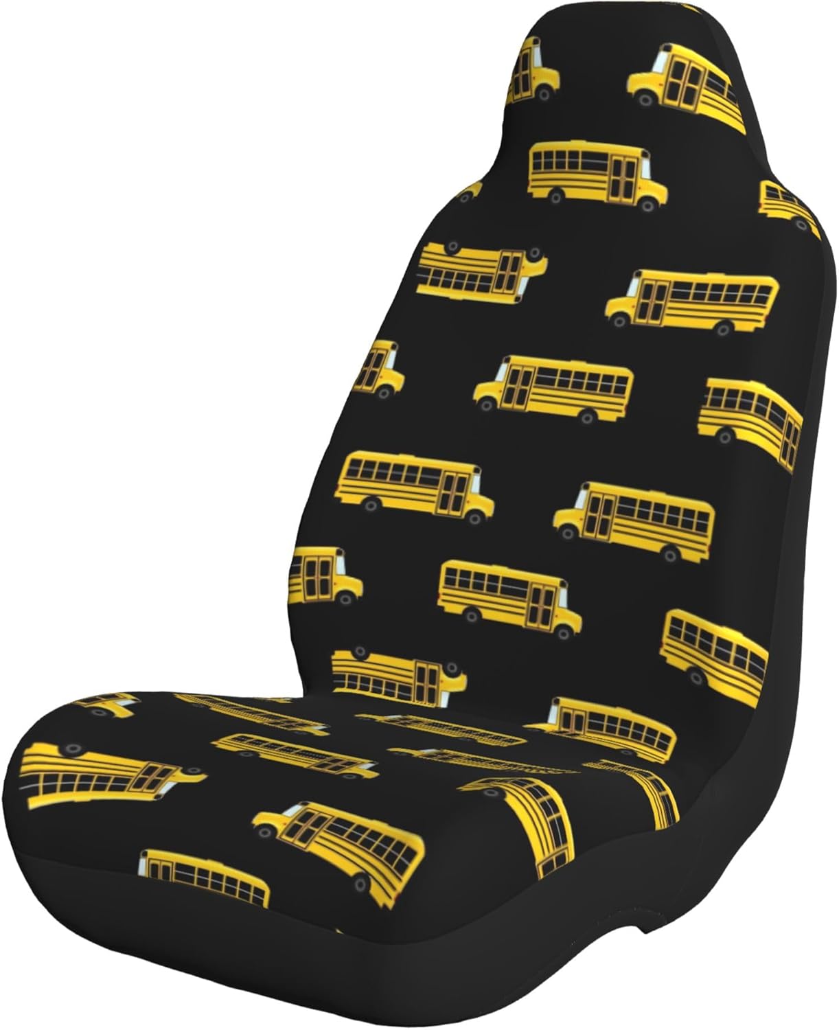 RIMENCH Car Seat Covers Waterproof Bucket Seat Cover Fit Most Car, Truck, SUV, Or Van Personality Black Yellow School Bus Front Seat Cover