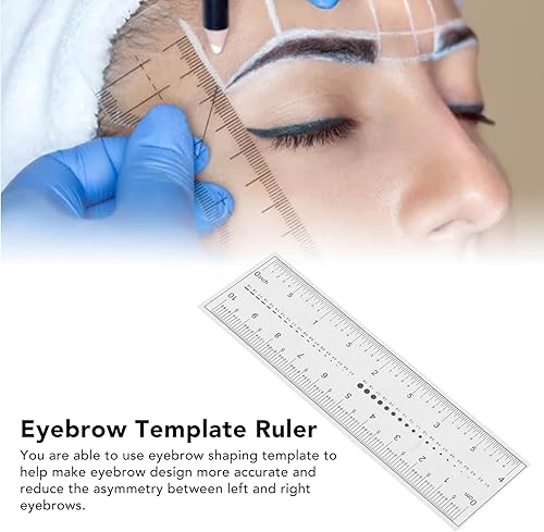 Miniatura 4 de 20 reglas de plantilla de cejas, regla de plantilla de cejas plegable transparente para viajes en casa y salón de belleza, kit de mapeo de cejas