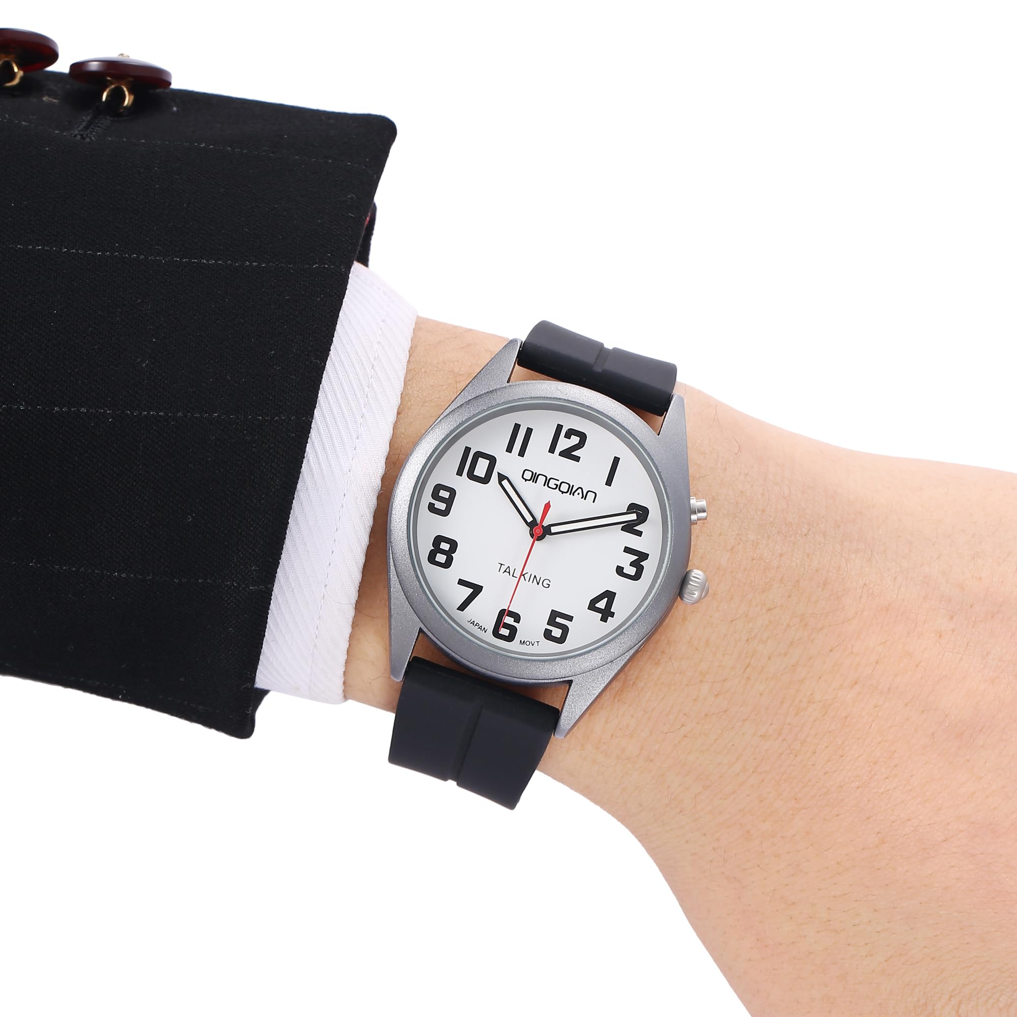 Gran reloj de voz en inglés para ciegos, discapacitados visuales o ancianos