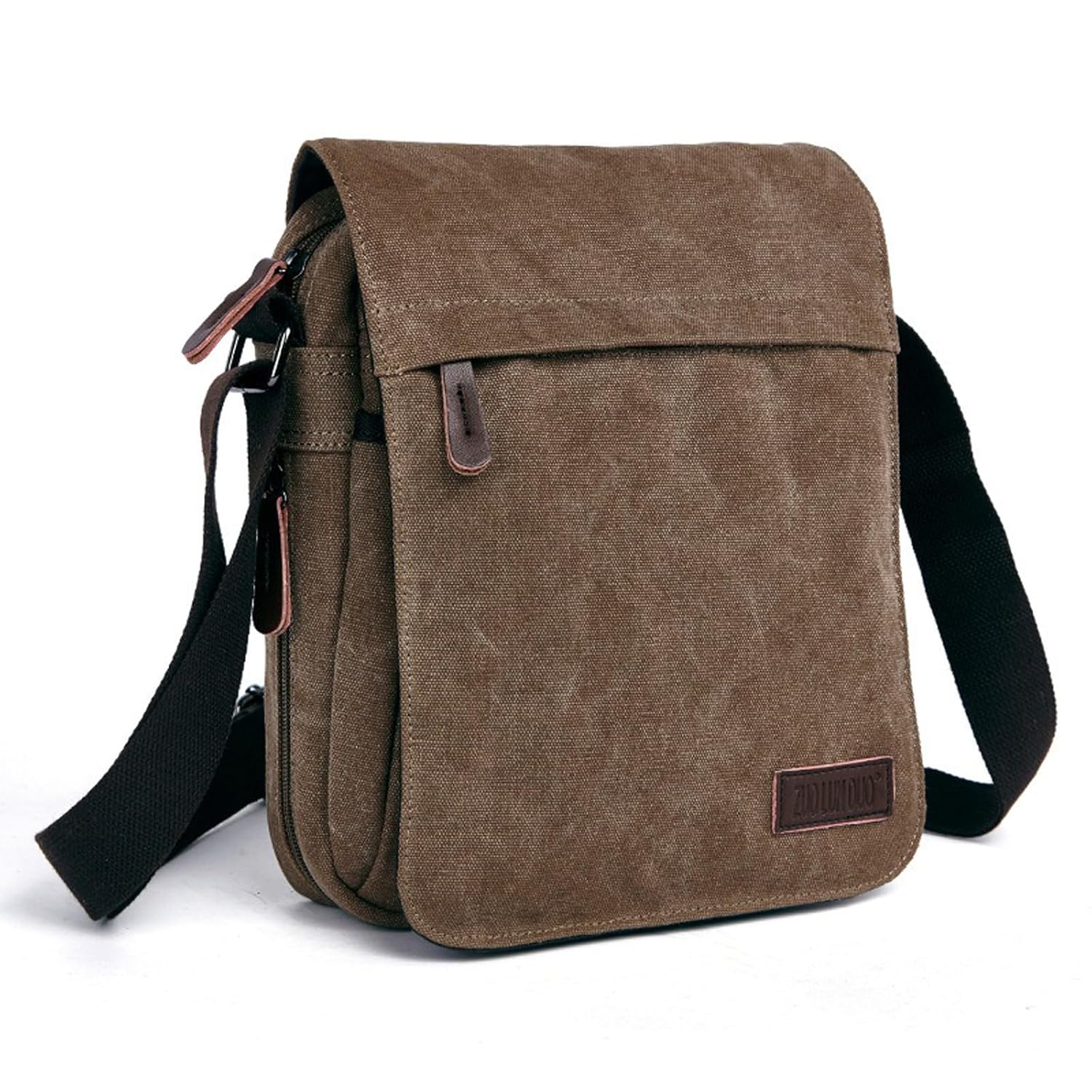 MEOKIM Small retro canvas messenger mens crossbody bag and shoulder bag