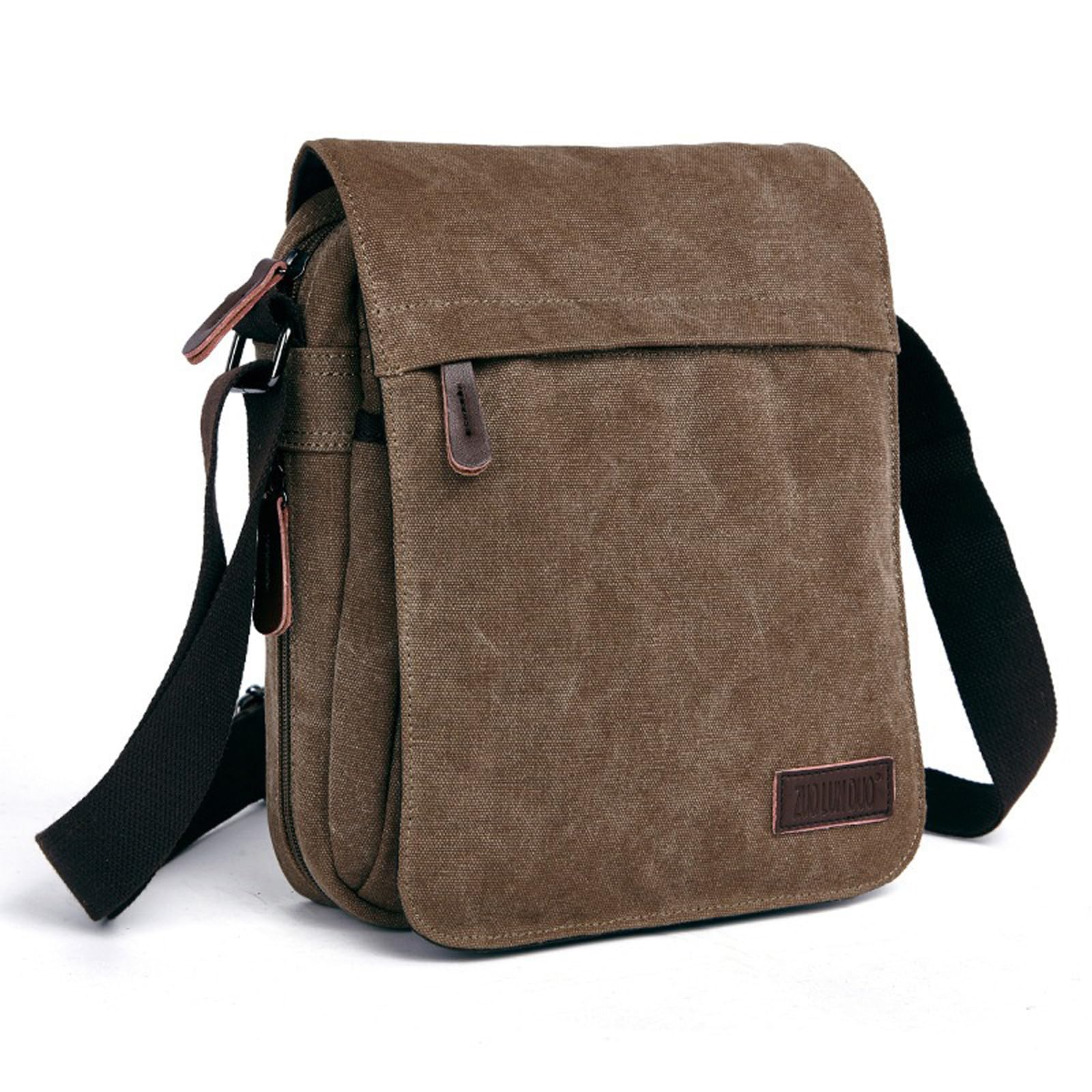 MEOKIM Small retro canvas messenger mens crossbody bag and shoulder bag