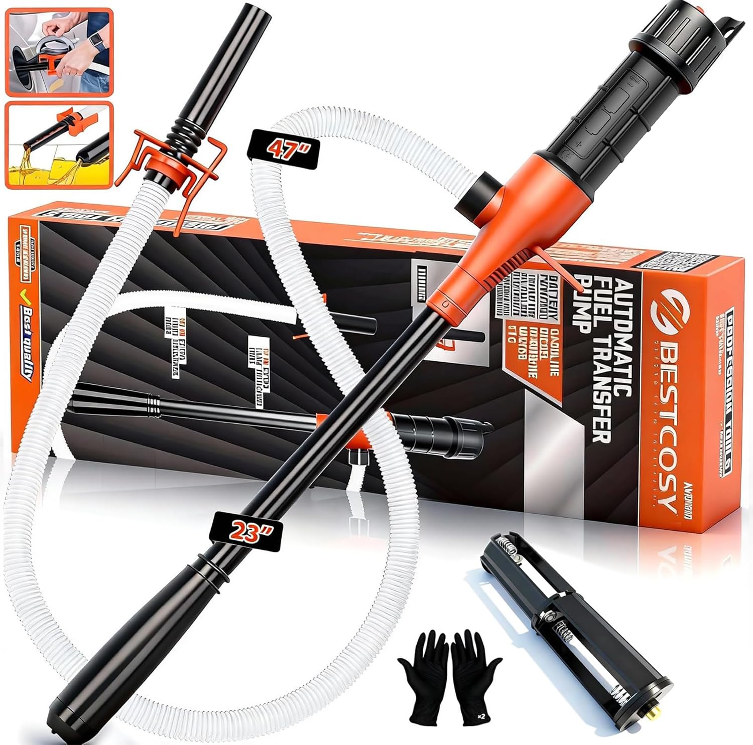 Portable Cordless Fuel Transfer Pump Battery Powered with Gloves