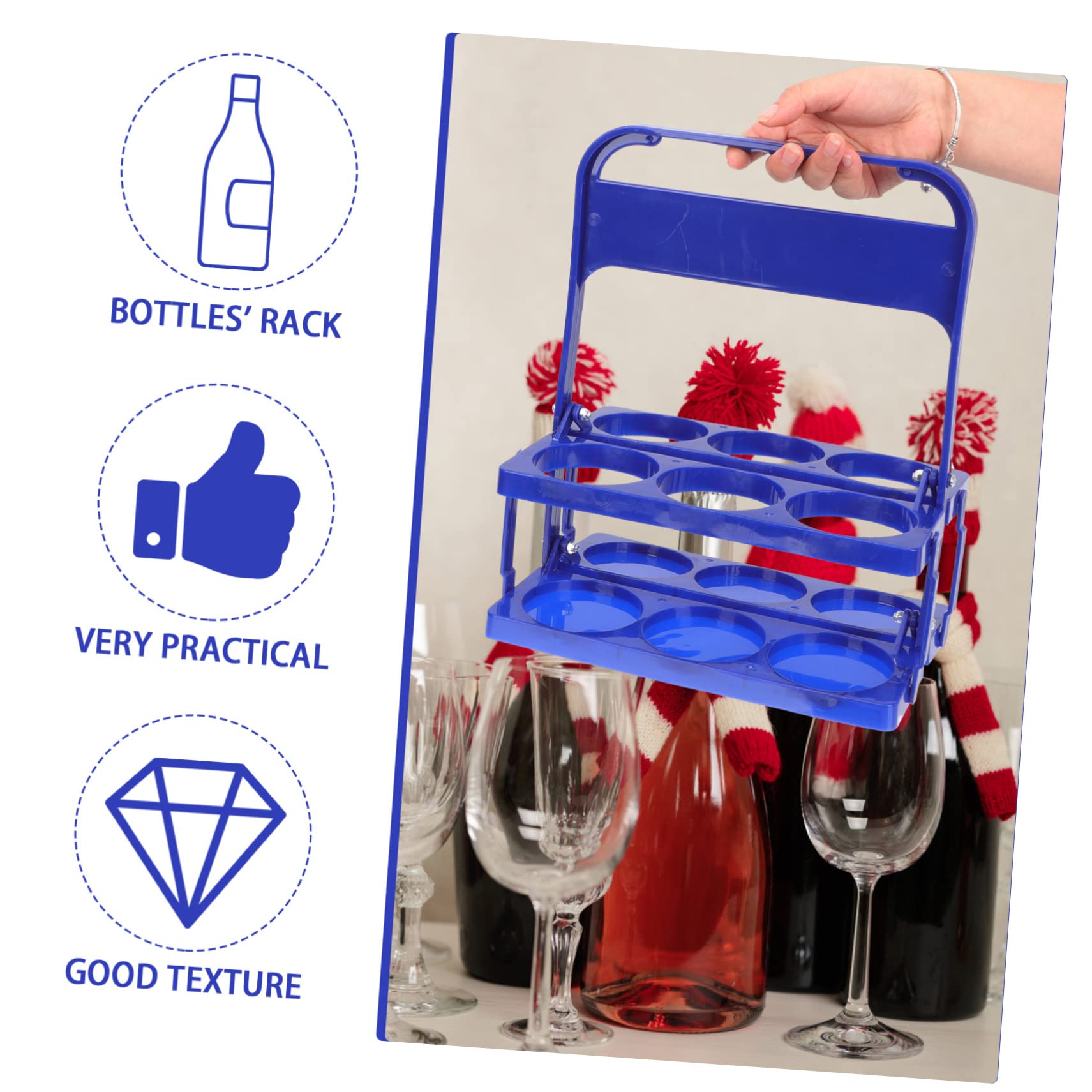 COLLBATH Beer Bottle Carrier Wine Storage Rack Removable Drink Holder Foldable Bottle Rack for Bar Accessory