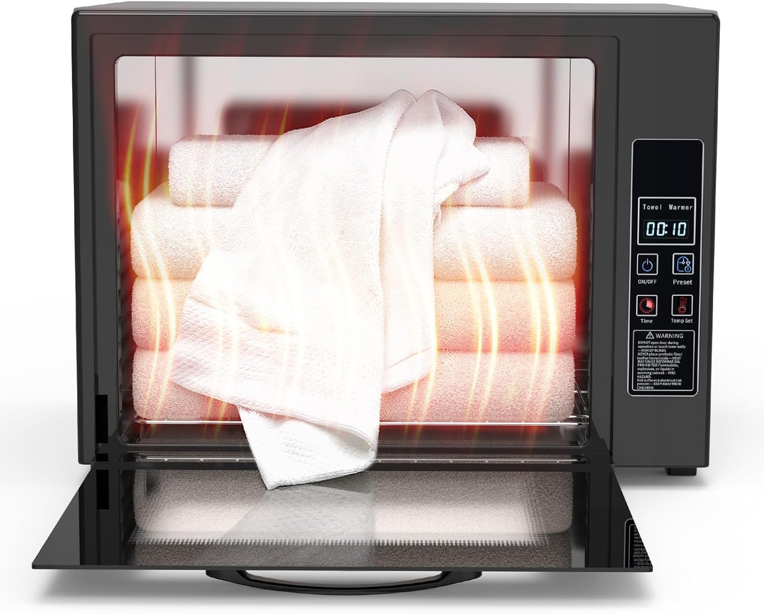 YOTAN Calentador de toallas montado en la pared, calentador de toallas seco grande de 25 litros con termostato (158.0 F-179.6 F) y temporizador de