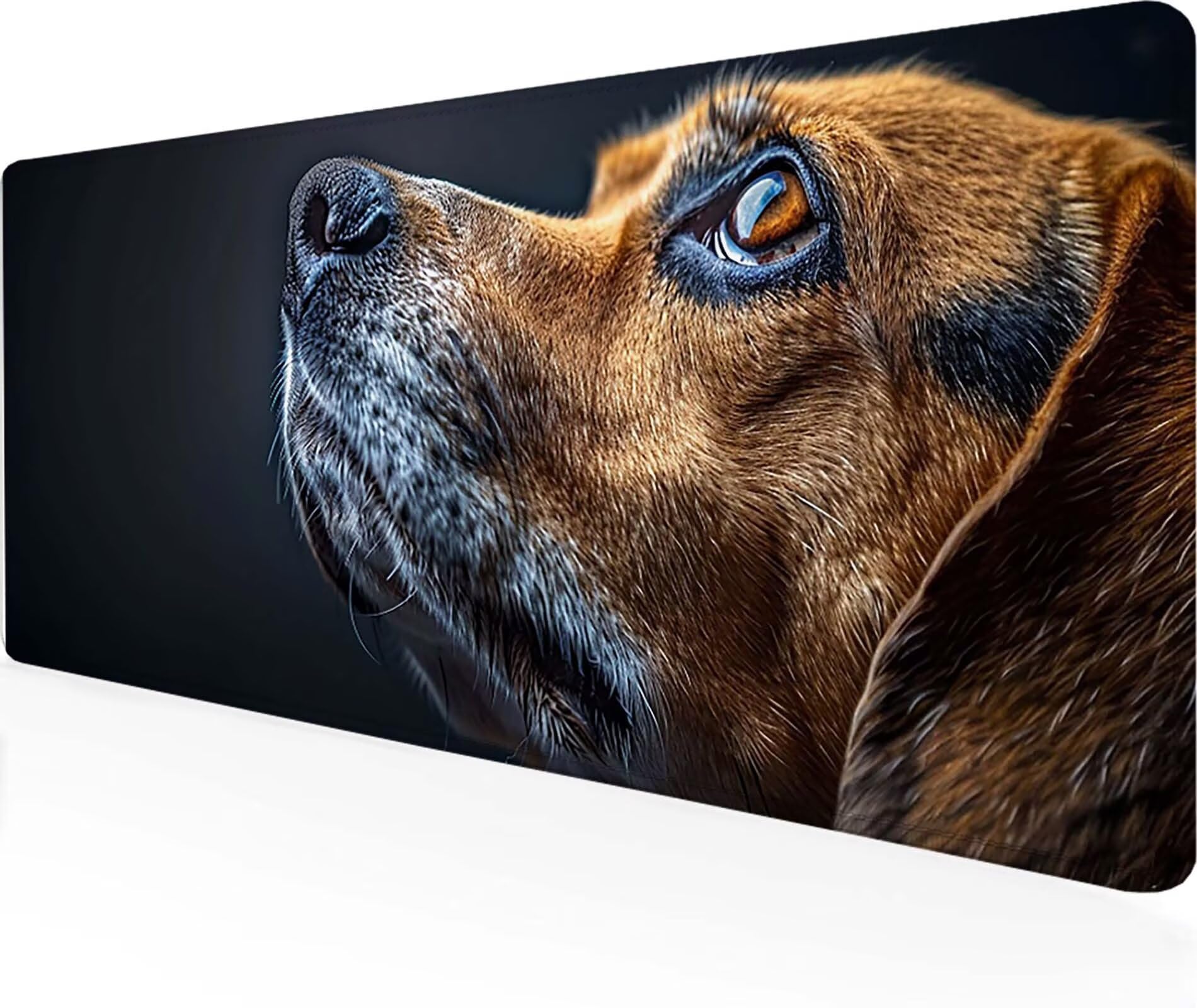 Podkładka pod mysz dla graczy dla psa, XXL, 1200 x 600 mm, szyte krawędzie, podkładka pod mysz, czarna podkładka na biurko, akcesoria dla graczy, wodoodporna, antypoślizgowa, gumowa podkładka pod
