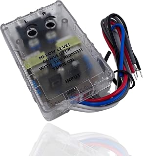 Audiotek 2 Channels Car Audio Hi Low High to Low Impedance RCA Line Converter for Car Receiver and Amplifier + Built-in Remote Turn-On, Ground Loop Isolator - at-HL2
