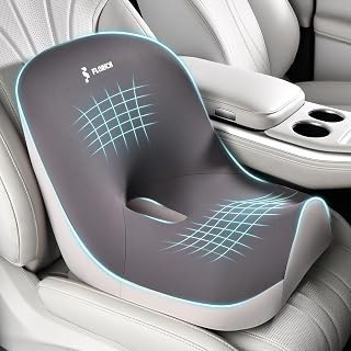 Car Seat Cushion and Lumbar Support Pillow, Larger Memory Foam Seat Cushion, Ergonomic L-Shaped Design Cushion for Back Pain Relief, Non-Slip Driving Cushion for Car, Office, Truck, Wheelchair-Black