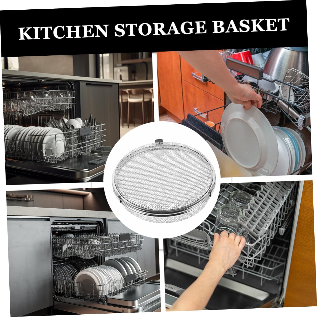 Artibetter Cestello per Resistente ad Alta Temperatura Stili multipli in Acciaio Inossidabile Porta Posate e Utensili da Cucina Design Compatto e Maneggevole Lavastoviglie