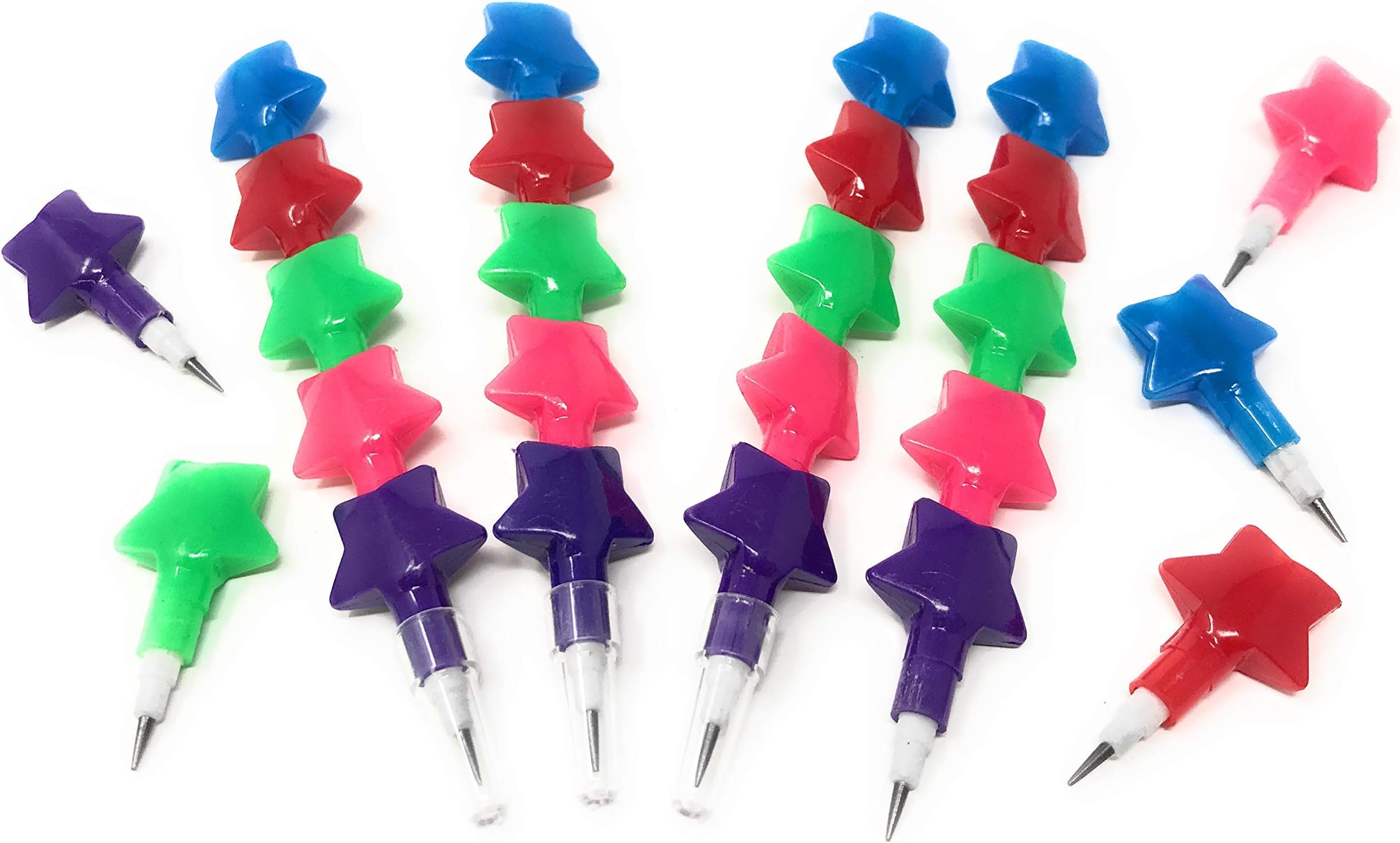 FuniverseSea View Treasures 40 Bulk Star Stacking Pencil Bright Colored Assortment