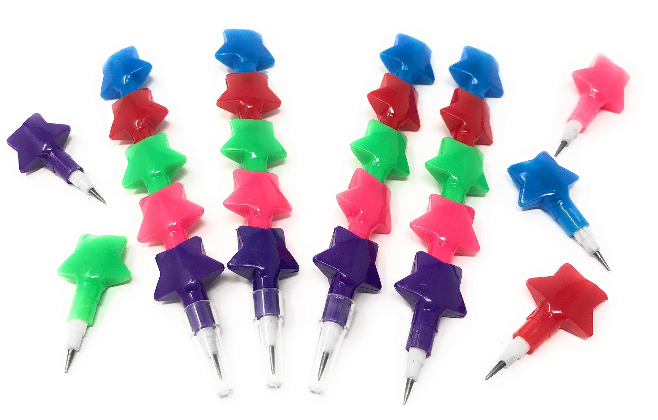 FuniverseSea View Treasures 40 Bulk Star Stacking Pencil Bright Colored Assortment