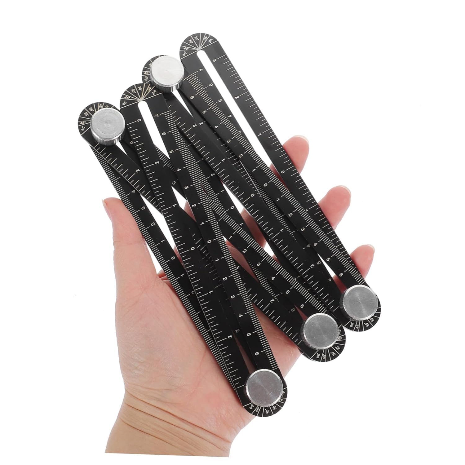 Righello perforatore per apri fori per piastrelle, righello pieghevole multiuso per la lavorazione del legno, bastone da cortile e metro per misurazioni accurate, strumento ideale per progetti fai da