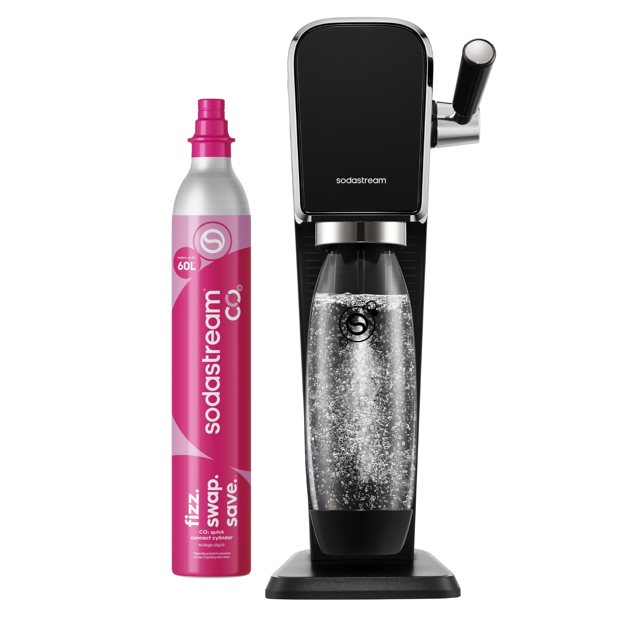 SodaStream ART Sparkling Water Maker Soda Maker Starter Kit Includes 1 Quick